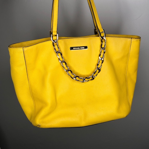 Michael Kors Handbags - Authentic Leather Michael Kors Yellow Dual Handle